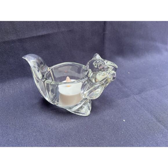 Vintage AVON Clear Glass Squirrel Votive/Candle Holder - Picture 5 of 9